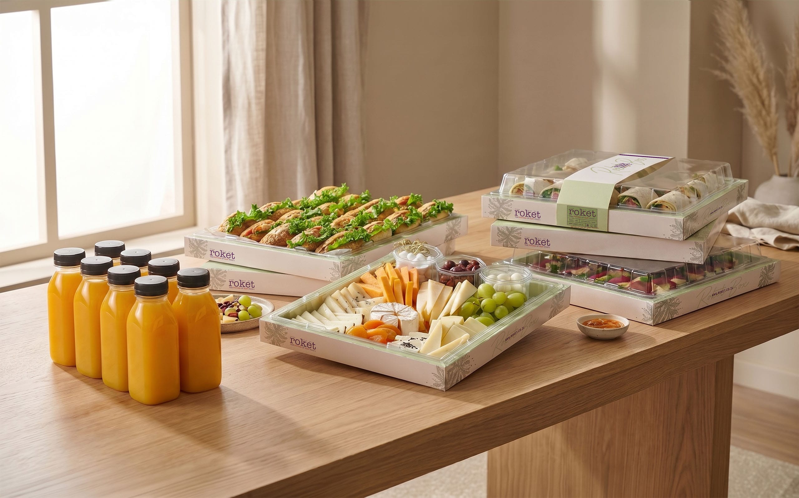 roket-operational-impact-production-line Modular catering packaging platform showcasing multiple finger food tray configurations